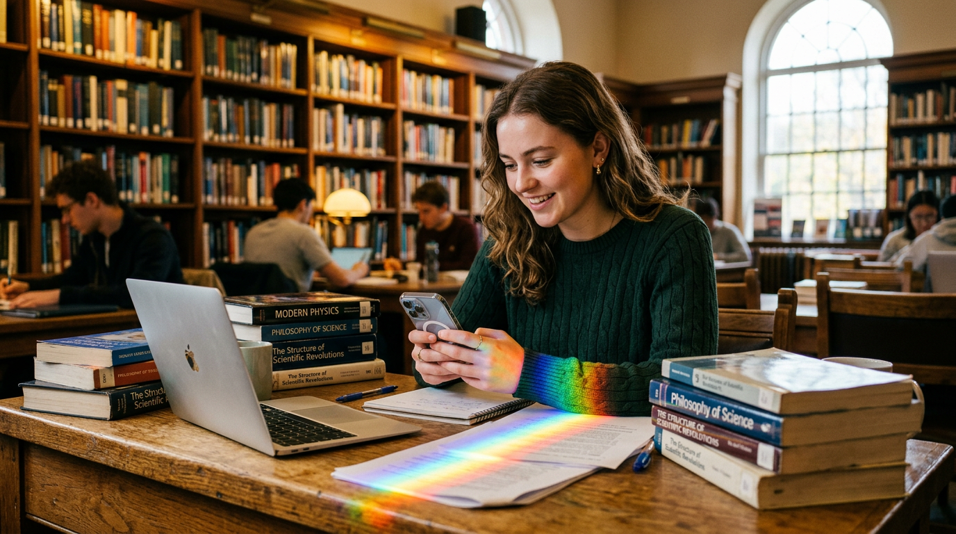 Alex in the library